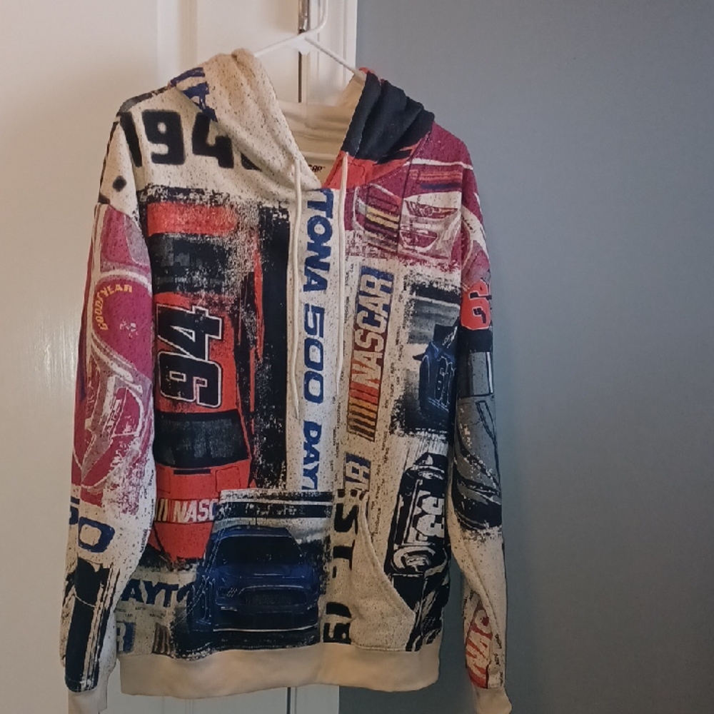 Men's Multicolor Graphic Hoodie Nascar Daytona 500 .